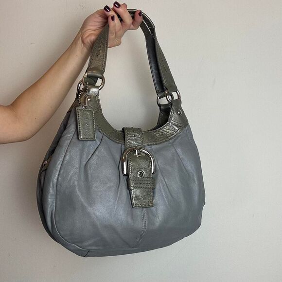 Coach Vintage Y2K Soho Grey Leather Hobo Shoulder Bag - Picture 5 of 8